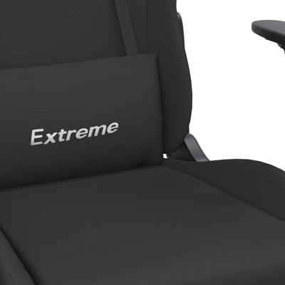 vidaxL Cadeira de gaming com apoio para os pés tecido preto