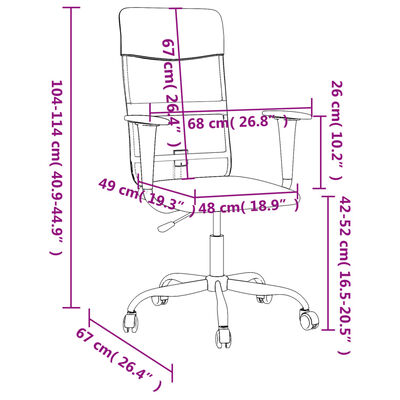 vidaXL Cadeira de escritório altura regulável tecido cinzento-claro