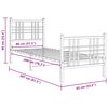 vidaXL Estrutura de cama com cabeceira e p&eacute;s 80x200 cm metal preto