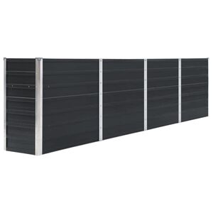vidaXL Canteiro jardim elevado 320x40x77 cm a&ccedil;o galvanizado antracite