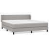 vidaXL Cama com molas/colch&atilde;o 160x200 cm tecido cinzento-claro