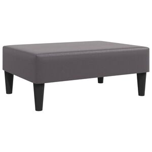 vidaXL Apoio de p&eacute;s 77x55x31 cm couro artificial cinza