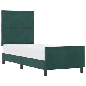 vidaXL Cama Box com cabeceira Verde Escuro 80 x 200 cm Veludo