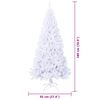 vidaXL Árvore de Natal Artificial com 300 LEDs Branco 180 cm PVC e Aço