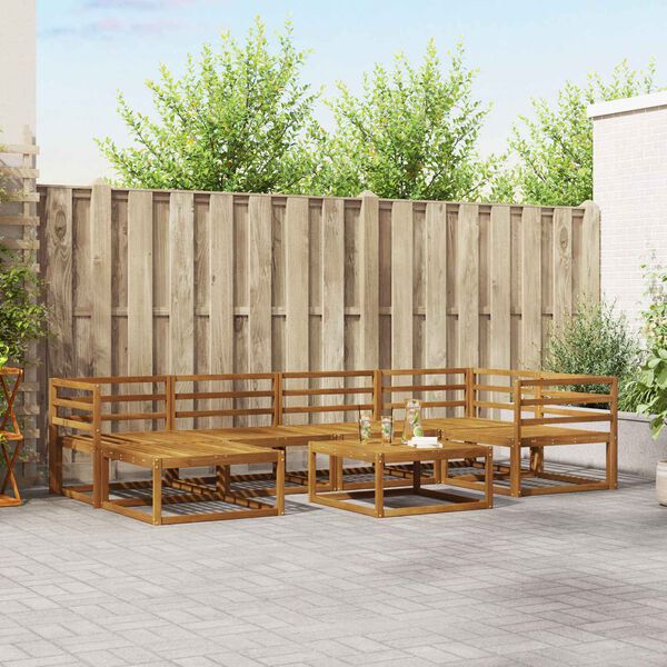 vidaXL Conjunto de Sof&aacute;s para Exterior 7 pcs Natural