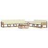 vidaXL Conjunto de Sof&aacute;s para Exterior 8 pcs Natural e Creme