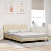 vidaXL Estrutura de cama sem colch&atilde;o Hanko 160x200 cm tecido cor creme