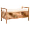 vidaXL Banco de arruma&ccedil;&atilde;o 93x49x49 cm madeira de nogueira maci&ccedil;a