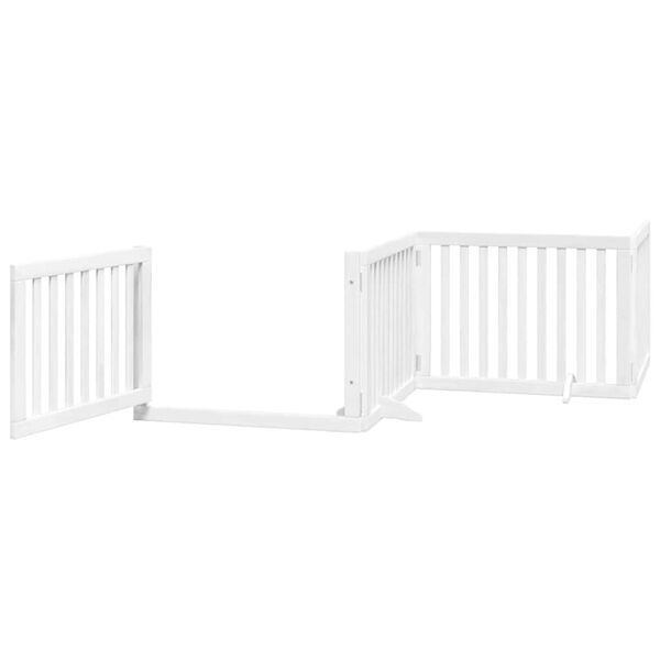 vidaXL Port&atilde;o p/ c&atilde;es com porta dobr&aacute;vel 8 pain&eacute;is 640 cm &aacute;lamo branco