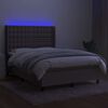 vidaXL Cama box spring colch&atilde;o/LED 140x190cm tecido cinza-acastanhado