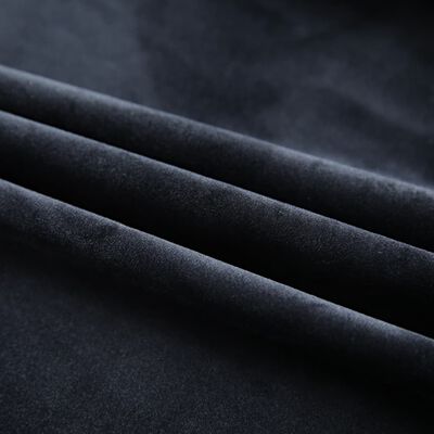 vidaXL Cortinas blackout com ganchos 2 pcs 140x175 cm veludo preto