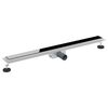 vidaXL Dreno de Chuveiro com Tampa de Vidro Preto 90 cm