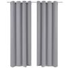 vidaXL Cortinas blackout 2 pcs com ilh&oacute;s de metal 135x175 cm cinzento