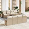 vidaXL Conjunto de Sof&aacute; de Jardim 9 pcs Bege Rattan Sint&eacute;tico
