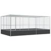 vidaXL Avi&aacute;rio com extens&atilde;o 518x307x212 cm a&ccedil;o prateado