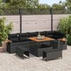 vidaXL Conjunto de Sof&aacute; de Jardim com almofada 9 pcs Preto