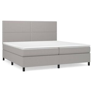 vidaXL Cama com molas/colch&atilde;o 200x200 cm tecido cinza-claro