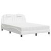 vidaXL Cama Viana com colch&atilde;o 140x190 cm couro artificial branco