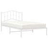vidaXL Estrutura de cama em metal com cabeceira 107x203 cm branco