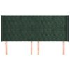 vidaXL Cabeceira cama c/ abas veludo 183x16x118/128 cm verde-escuro