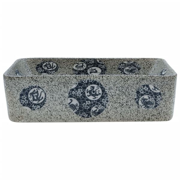 vidaXL Lavatório de bancada retangular 46x35,5x13 cm cerâmica multicor