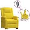 vidaXL Poltrona elevat&oacute;ria de massagens tecido amarelo-claro