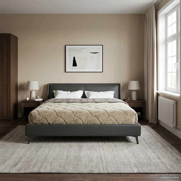 vidaXL Duvet de Ano Inteiro Colchonete Cinzento-claro 220 x 260 cm