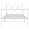 vidaXL Estrutura de cama com cabeceira e pés 90x200 cm metal branco