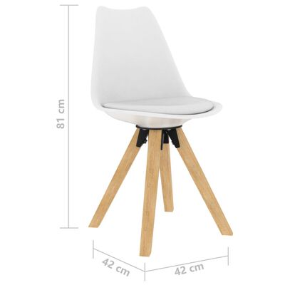 vidaXL Cadeiras de jantar 4 pcs PP e madeira de faia maciça branco