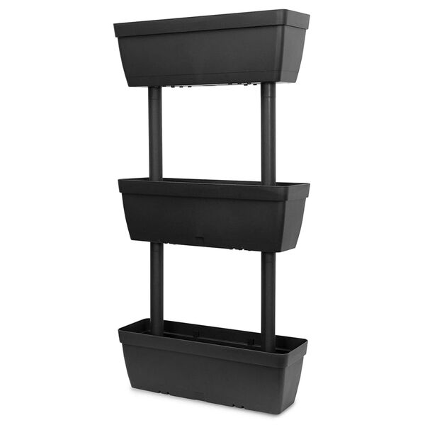 vidaXL Floreira de jardim 3 pcs 100 cm antracite