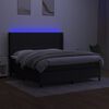 vidaXL Cama box spring c/ colch&atilde;o e LED 180x200 cm tecido preto