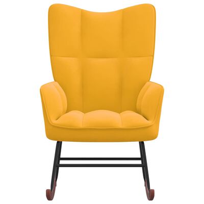 vidaXL Cadeira de baloiço veludo amarelo mostarda