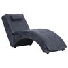 vidaXL Chaise longue de massagem c/ almofada camur&ccedil;a artif. cinzento