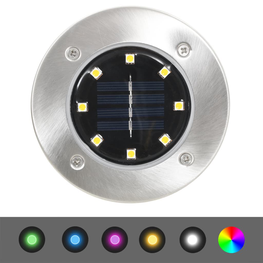 vidaXL Iluminação LED solar de solo 8 pcs cor RGB