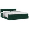 vidaXL Estrutura de cama otomana com colch&atilde;o 180x200 cm verde escuro