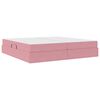 vidaXL Cama com arruma&ccedil;&atilde;o e colch&atilde;o Rosa 200 x 200 cm Veludo