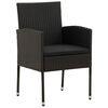 vidaXL 7 pcs Conjunto de jantar p/ exterior vime PE preto
