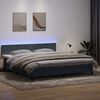 vidaXL Cama box spring c/ colch&atilde;o e LED 200x210 cm veludo cinzento-escuro