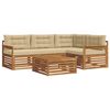 vidaXL Conjunto de Sof&aacute;s para Exterior 5 unid. Natural e Bege
