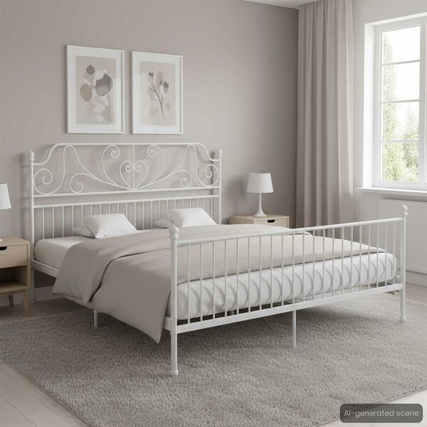 vidaXL Estrutura de cama metal 200x200 cm branco