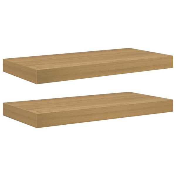 vidaXL Prateleira de Parede 2 pcs Castanho 50 x 23 x 4 cm