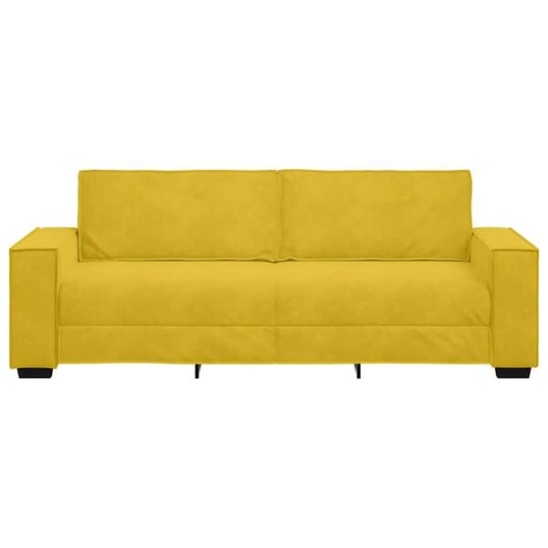 vidaXL Sof&aacute; de 3 lugares 220x78x84 cm veludo amarelo