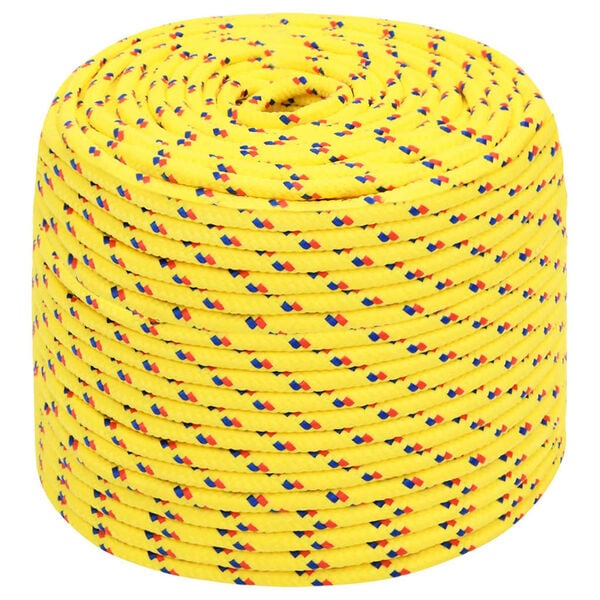 vidaXL Corda de barco 8 mm 100 m polipropileno amarelo