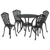vidaXL Conjunto de Jantar para Jardim 5 pcs Preto 90 x 90 x 75 cm