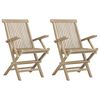 vidaXL Cadeiras de jardim dobr&aacute;veis 2 pcs 56x61x89cm teca maci&ccedil;a cinza