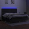 vidaXL Cama box spring c/ colch&atilde;o e LED 200x200 cm tecido preto