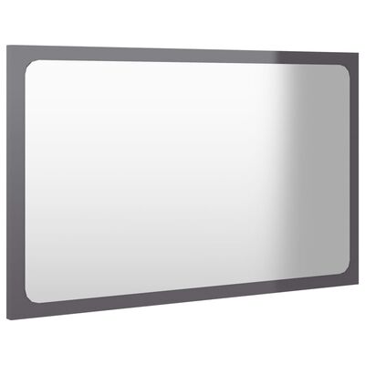 vidaXL Espelho de casa de banho 60x1,5x37 cm contrap. cinza brilhante
