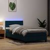 vidaXL Cama box spring c/ colch&atilde;o e LED azul-escuro 80x210 cm veludo