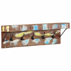 vidaXL Cabideiro Multicolor 73 x 19 x 23 cm Madeira recuperada maci&ccedil;a