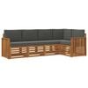 vidaXL Conjunto de Sof&aacute;s para Exterior 5 unid. Natural e Antracite